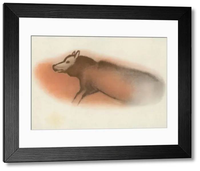 Framed Print : Altamira Wolf Painting Framed Print : Altamira Wolf Painting