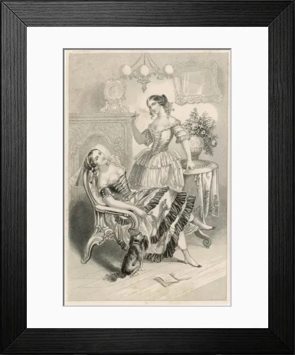 Framed Print : Women Smoking Cigars Framed Print : Women Smoking Cigars