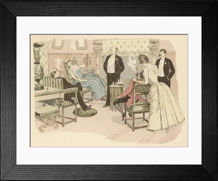 Framed Print : Parisian Group Smoking Framed Print : Parisian Group Smoking