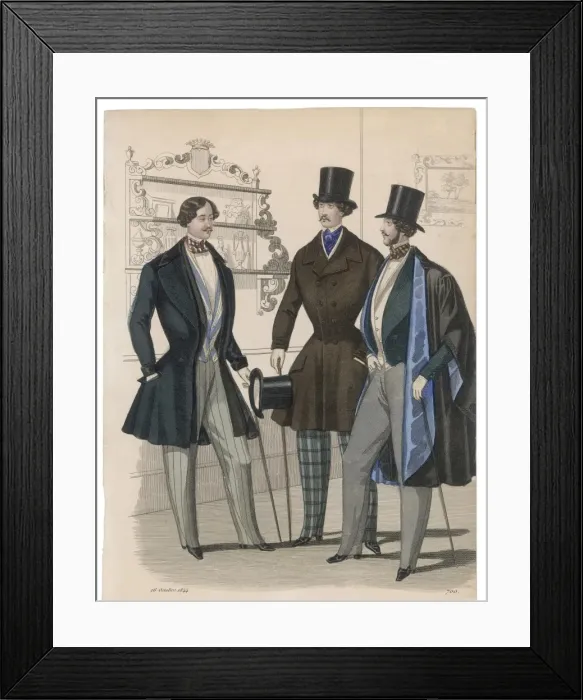 Framed Print : 3 Elegant Men 1844 Framed Print : 3 Elegant Men 1844