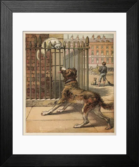 Framed Print : Dog Scaring Cat Framed Print : Dog Scaring Cat