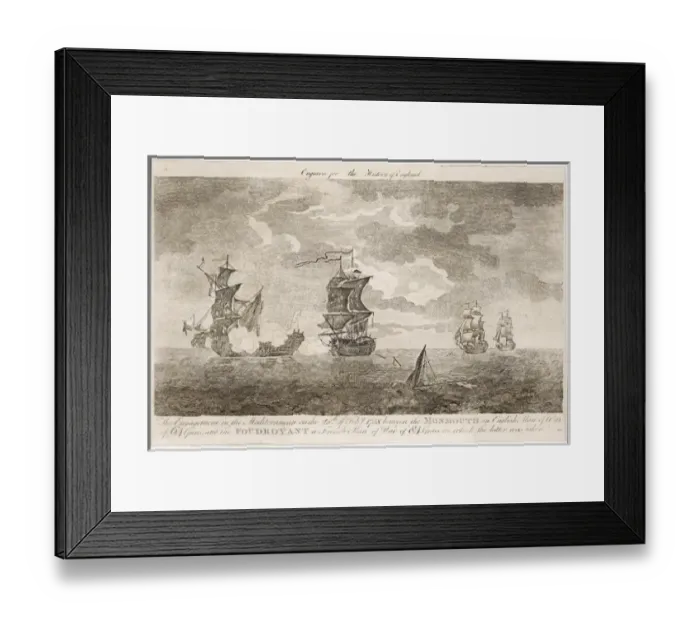 Framed Print : Naval Combat, 1758 Framed Print : Naval Combat, 1758