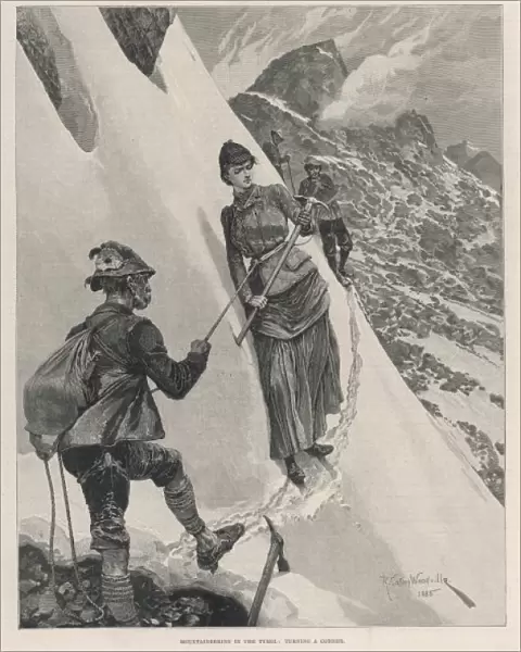Lady Climber in the Alps