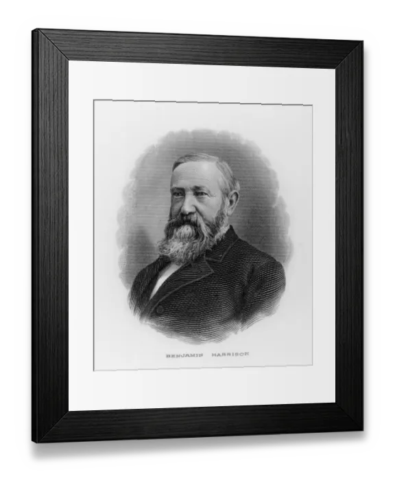 Framed Print : Benjamin Harrison 19C Framed Print : Benjamin Harrison 19C