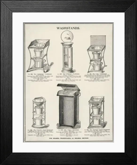 Framed Print : WASH STANDS / 1890 S Framed Print : WASH STANDS / 1890 S