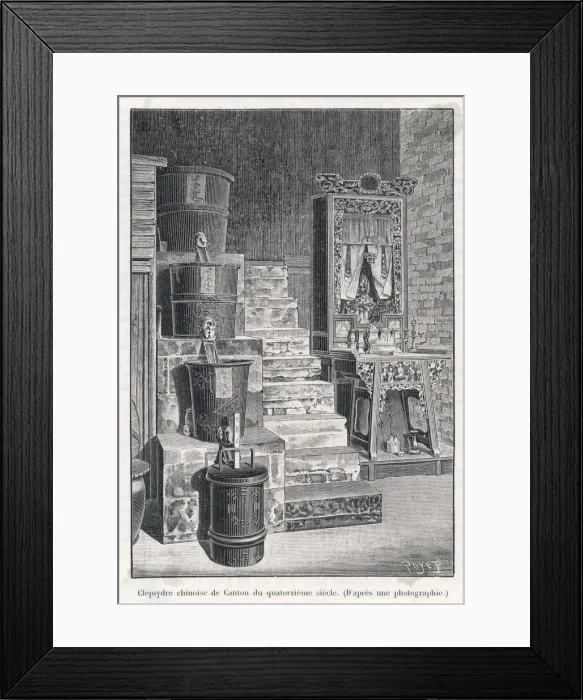 Framed Print : Chinese Clepsydra / 14Thc Framed Print : Chinese Clepsydra / 14Thc