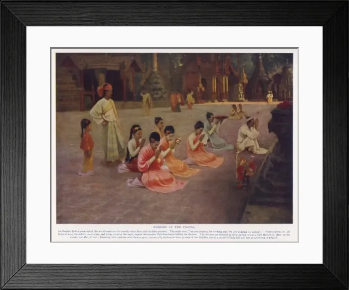 Framed Print : Burmese Worshippers Framed Print : Burmese Worshippers