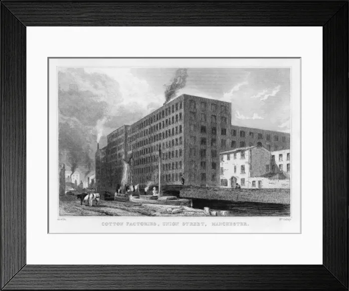 Framed Print : Cotton Mill / Union St / 1835 Framed Print : Cotton Mill / Union St / 1835