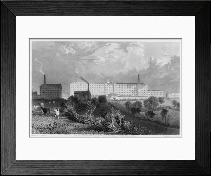 Framed Print : Coton Mill / Swainson / 1835 Framed Print : Coton Mill / Swainson / 1835