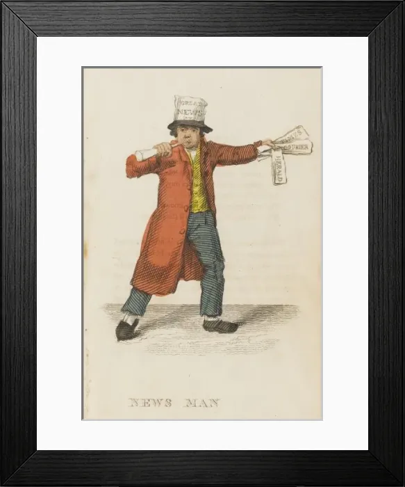 Framed Print : London / Cries / Newsman Framed Print : London / Cries / Newsman
