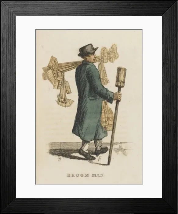 Framed Print : London / Cries / Broom-Man Framed Print : London / Cries / Broom-Man