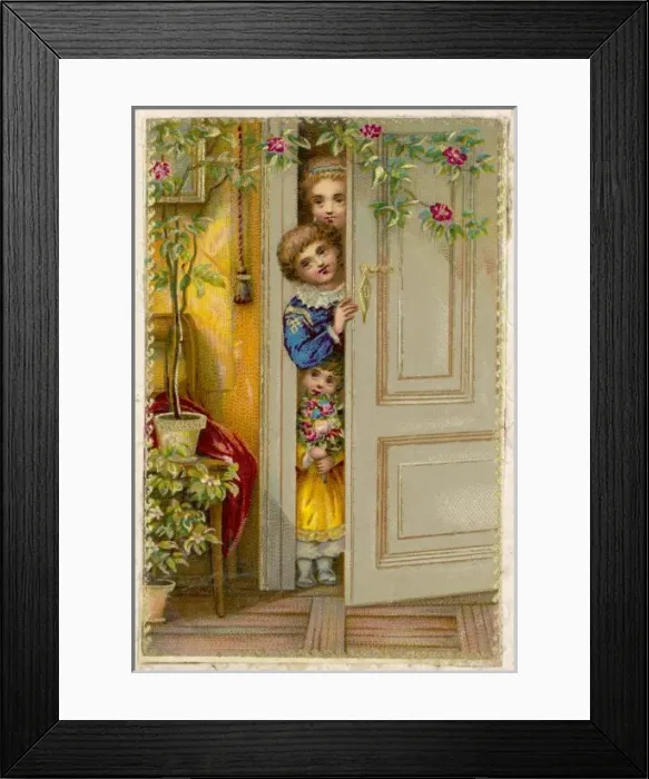 Framed Print : Cmas Card / May we Come In Framed Print : Cmas Card / May we Come In