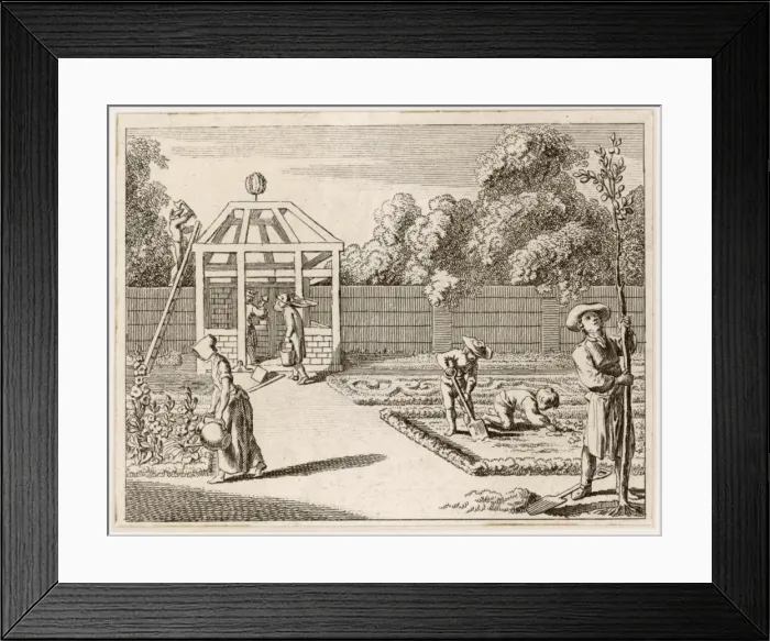 Framed Print : Garden Scene 1770 Framed Print : Garden Scene 1770