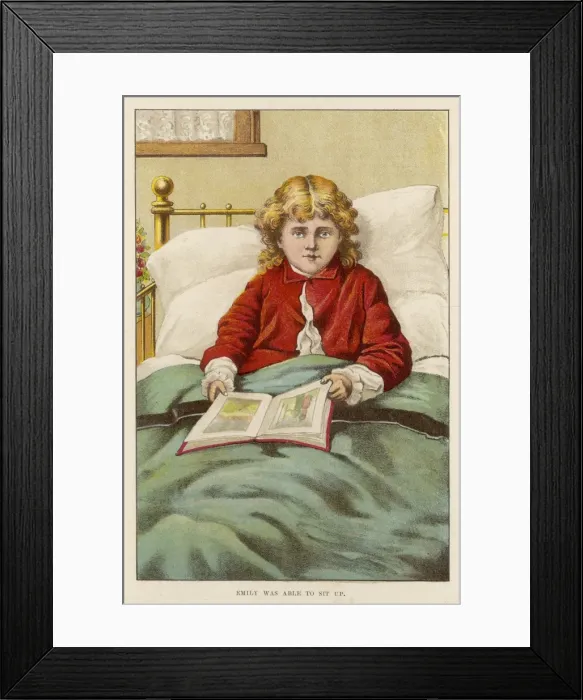 Framed Print : Girl Reading in Bed Framed Print : Girl Reading in Bed