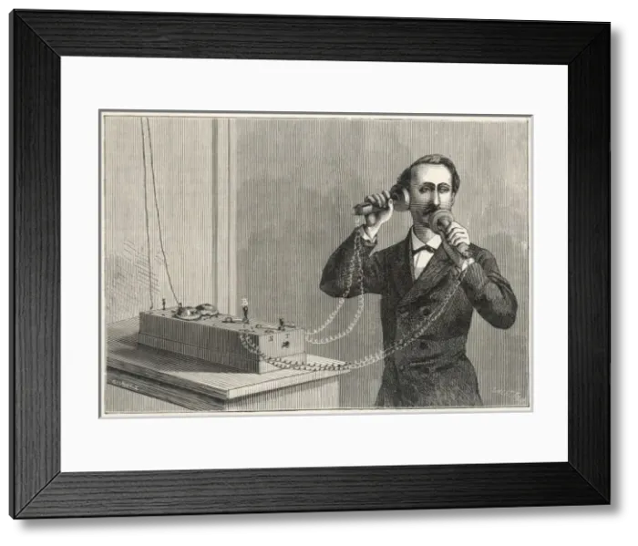 Framed Print : Using Bells Telephone Framed Print : Using Bells Telephone