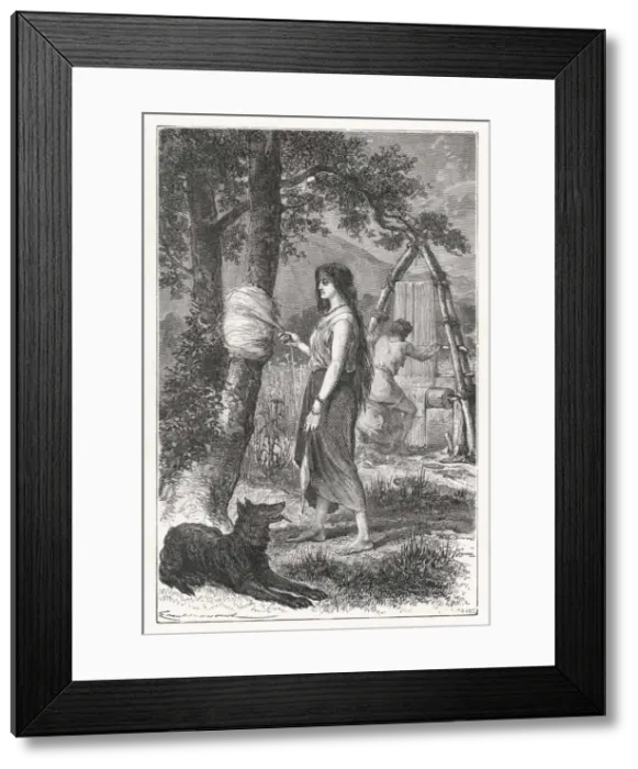 Framed Print : Weaving, Bronze Age Framed Print : Weaving, Bronze Age
