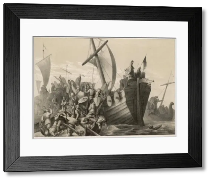 Framed Print : Battle of Hafrsfjord Framed Print : Battle of Hafrsfjord