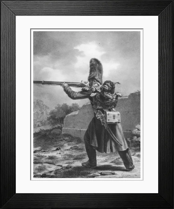 Framed Print : Grenadier with Dog