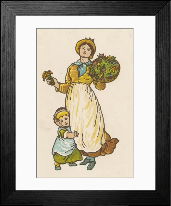 Framed Print : Flower Seller / T. Crane Framed Print : Flower Seller / T. Crane