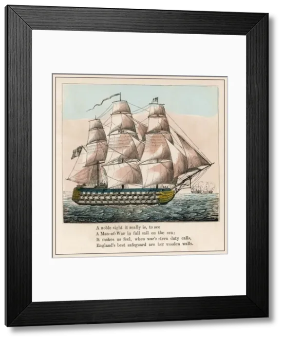 Framed Print : MAN O WAR, EARLY C19 Framed Print : MAN O WAR, EARLY C19