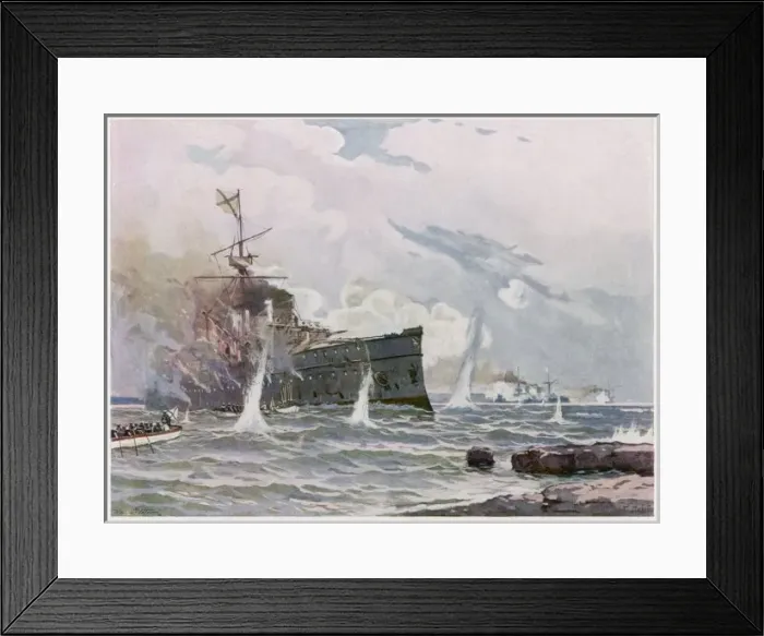 Framed Print : Rj War / Novik Sunk Framed Print : Rj War / Novik Sunk