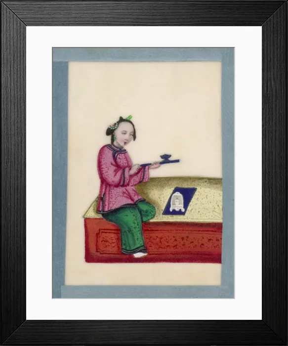 Framed Print : Chinese Woman Smoking Framed Print : Chinese Woman Smoking