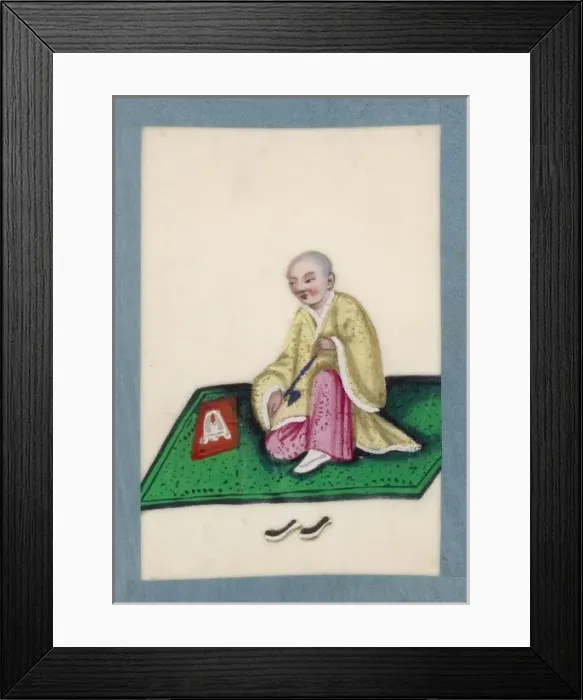 Framed Print : Chinese Man on Mat Framed Print : Chinese Man on Mat