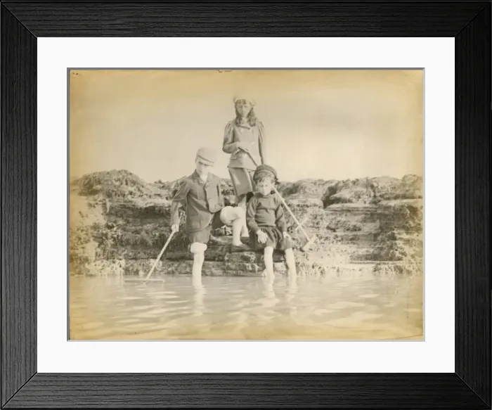 Framed Print : Three Children  /  Seaside