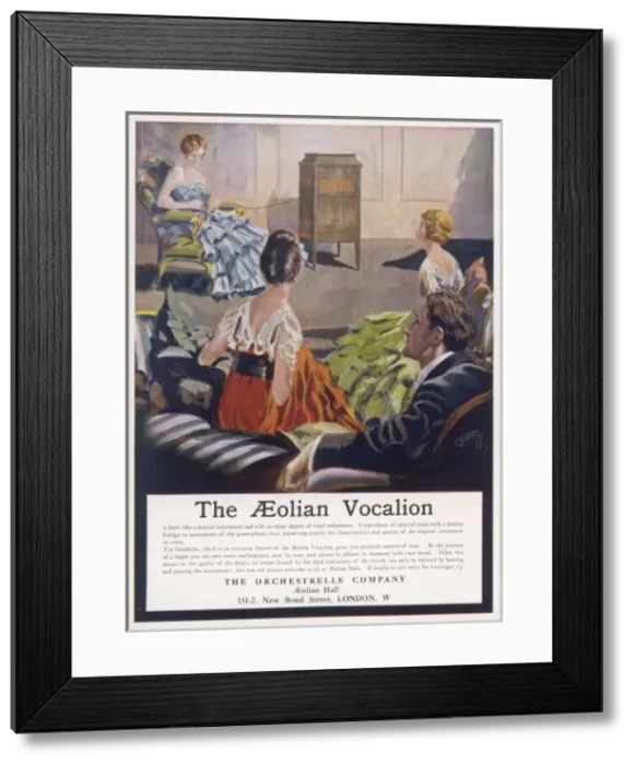 Framed Print : Listening to Gramophone