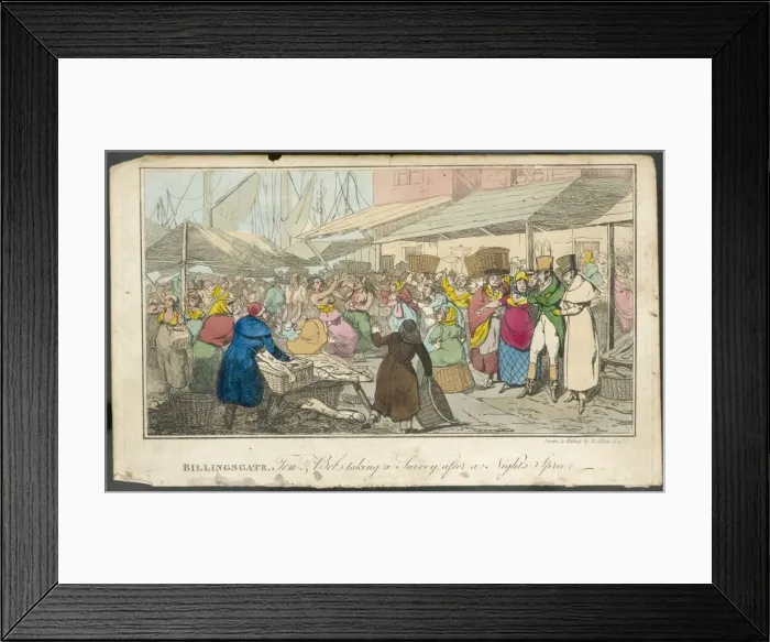 Framed Print : Billingsgate / Alken / 1820 Framed Print : Billingsgate / Alken / 1820