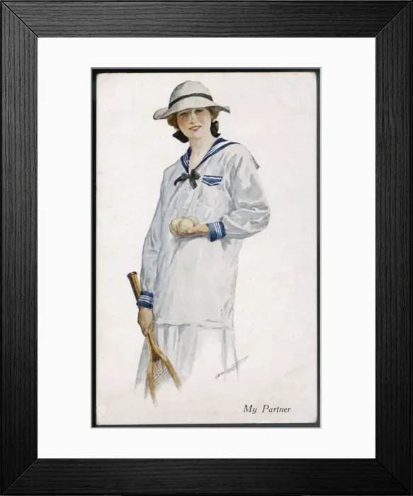 Framed Print : Tennis Partner C1920 Framed Print : Tennis Partner C1920