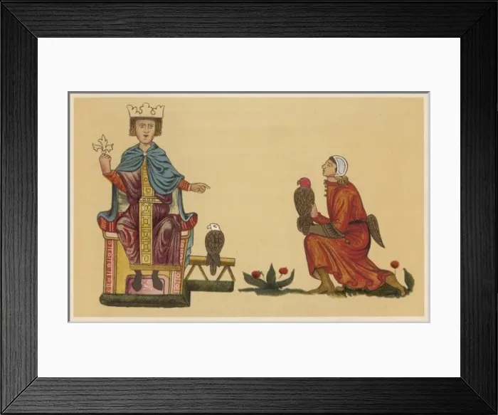 Framed Print : Friedrich II & Falcons Framed Print : Friedrich II & Falcons