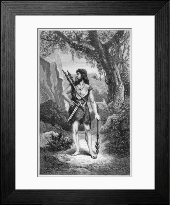 Framed Print : Cave Man C5000Bc