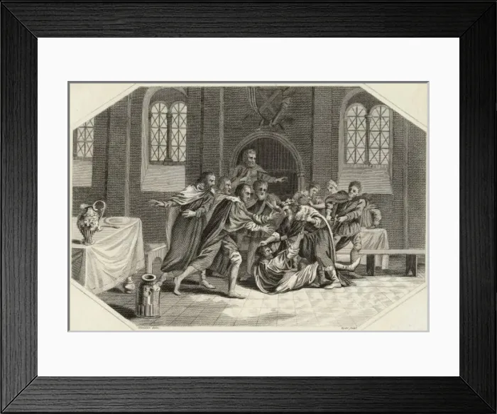 Framed Print : King Edmund Stabbed Framed Print : King Edmund Stabbed