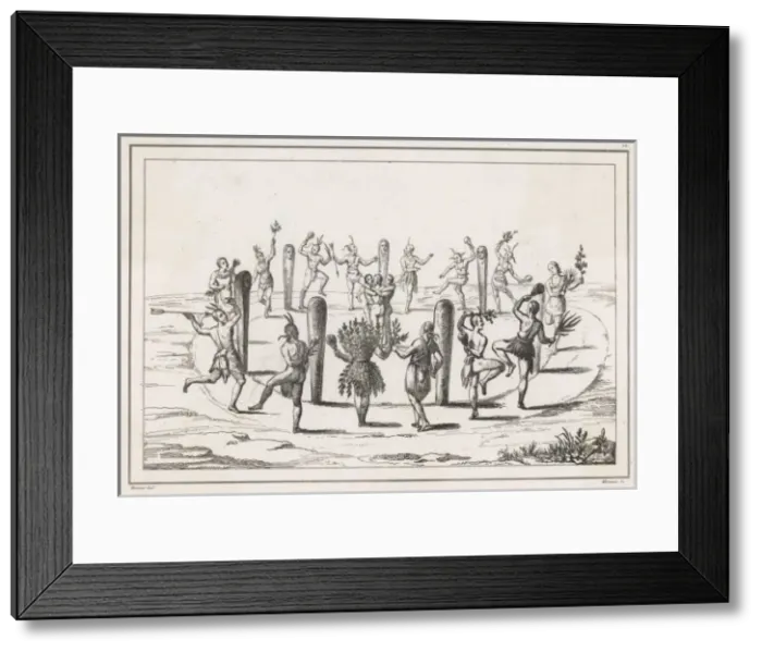 Framed Print : Racial / Corn Dance C1835 Framed Print : Racial / Corn Dance C1835