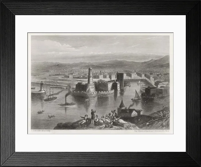 Framed Print : Marseille / Harbour C1840 Framed Print : Marseille / Harbour C1840
