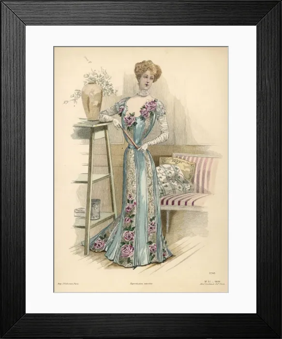 Framed Print : Rose Dress 1899 Framed Print : Rose Dress 1899