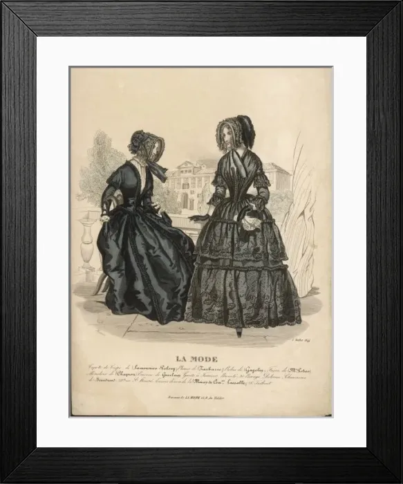 Framed Print : Mourning Dress 1844 Framed Print : Mourning Dress 1844