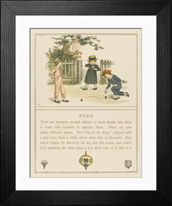 Framed Print : Spinning Tops / 1889 Framed Print : Spinning Tops / 1889