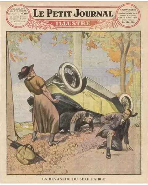 Lady Lifts Car 1925