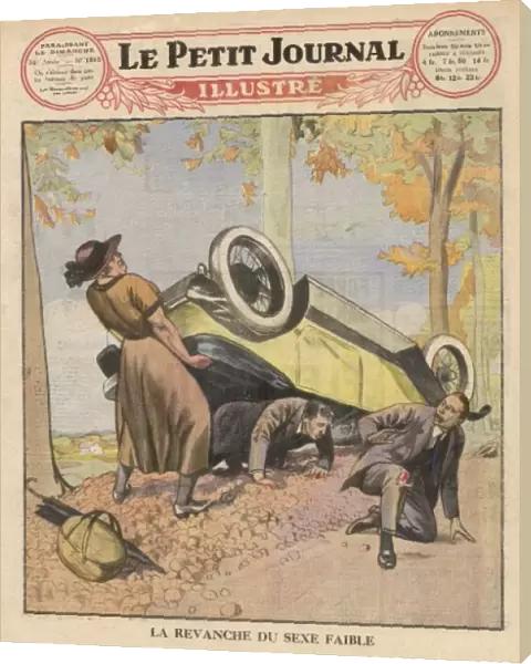 Lady Lifts Car 1925