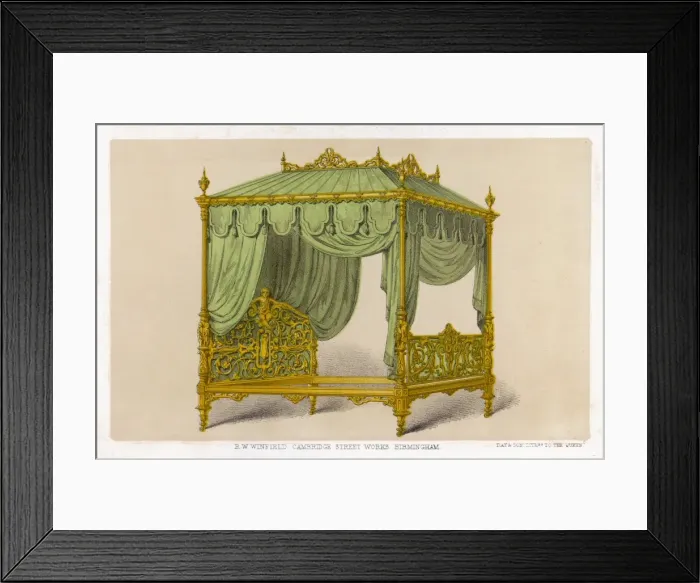 Framed Print : Opulent Bed 1851
