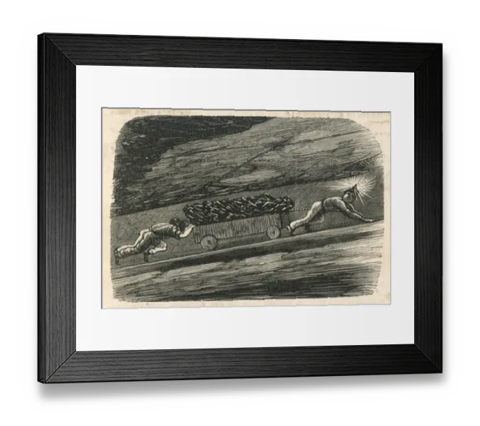 Framed Print : Mine, Trolley Boys / B / W Framed Print : Mine, Trolley Boys / B / W