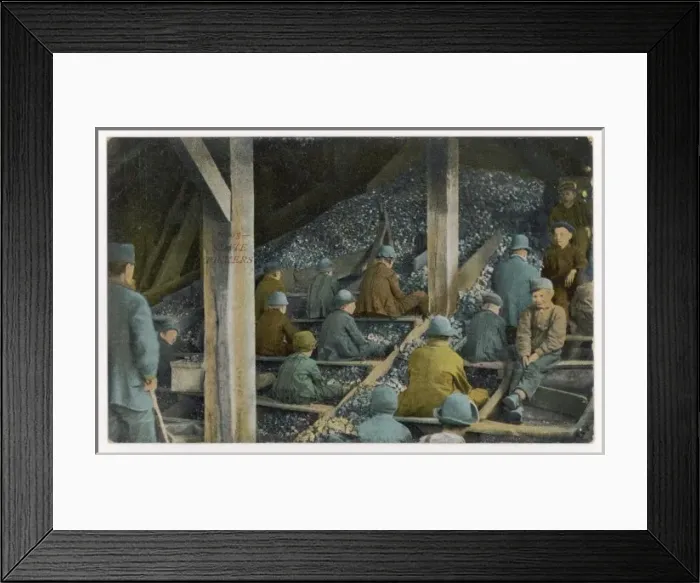 Framed Print : Boys Picking Slate Framed Print : Boys Picking Slate