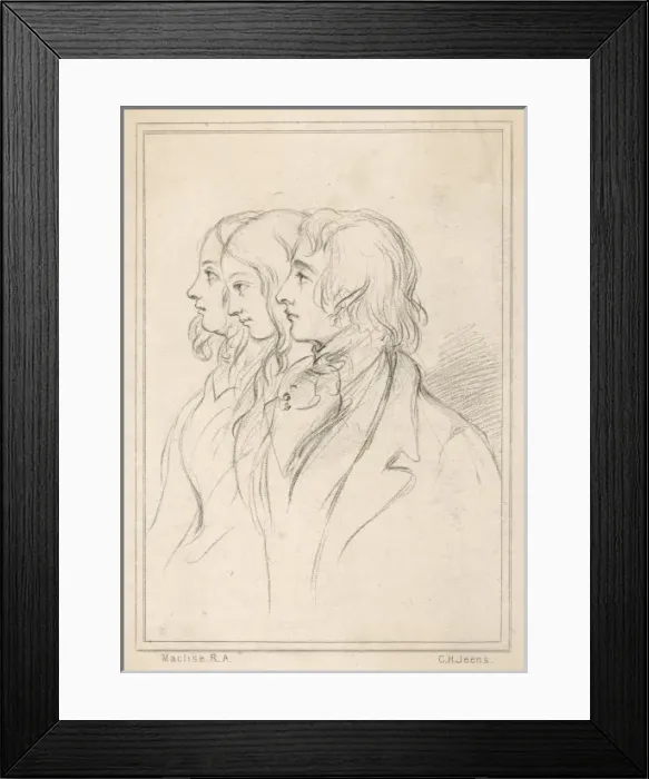 Framed Print : Dickens & Wife & Sister Framed Print : Dickens & Wife & Sister