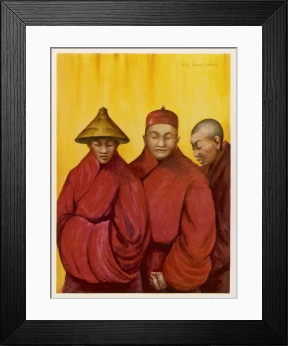 Framed Print : Red Lamas, Tibet Framed Print : Red Lamas, Tibet