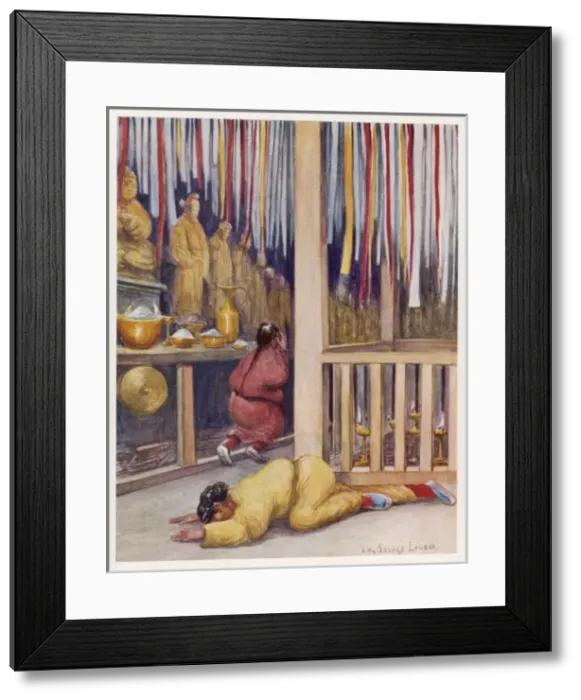 Framed Print : Tibetan Temple Scene Framed Print : Tibetan Temple Scene