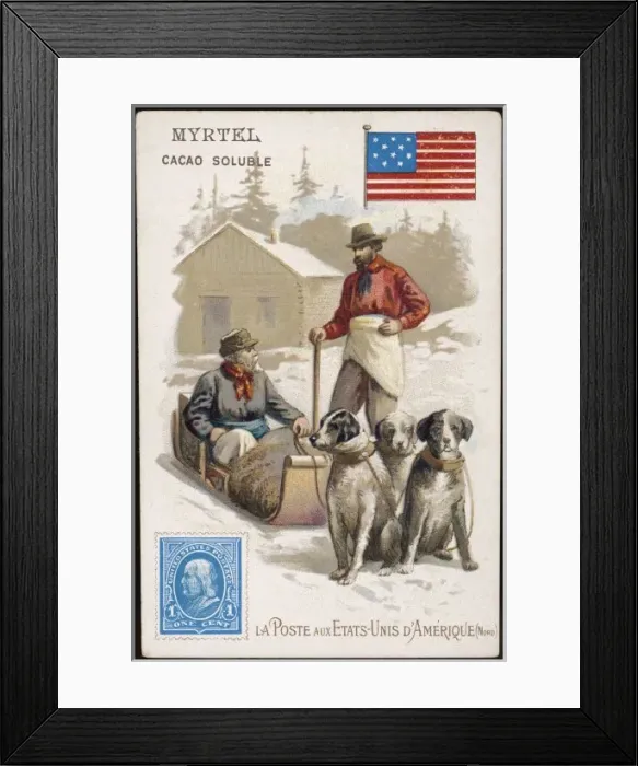Framed Print : Us Postal Dog Sleigh Framed Print : Us Postal Dog Sleigh