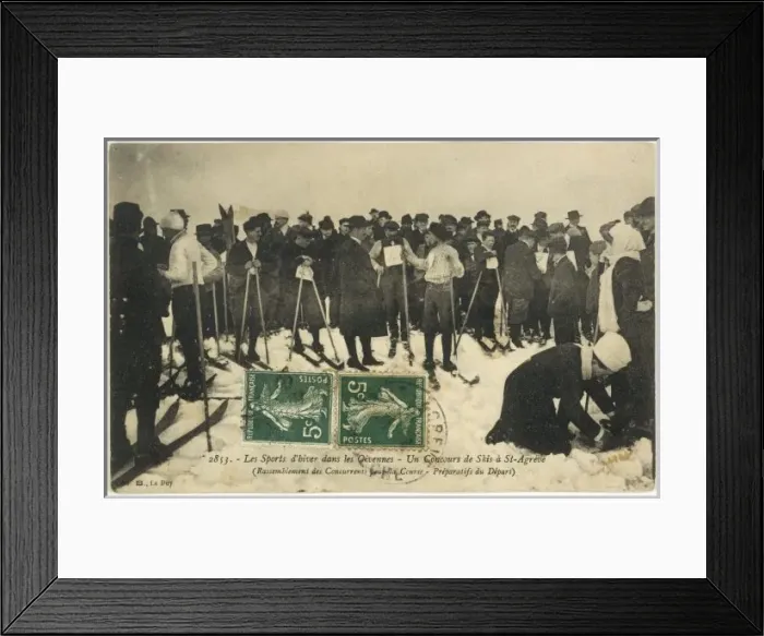 Framed Print : Skiers, Cevennes Framed Print : Skiers, Cevennes