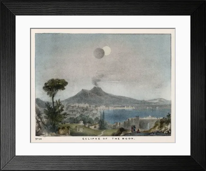 Framed Print : Volcano and Eclipse Framed Print : Volcano and Eclipse